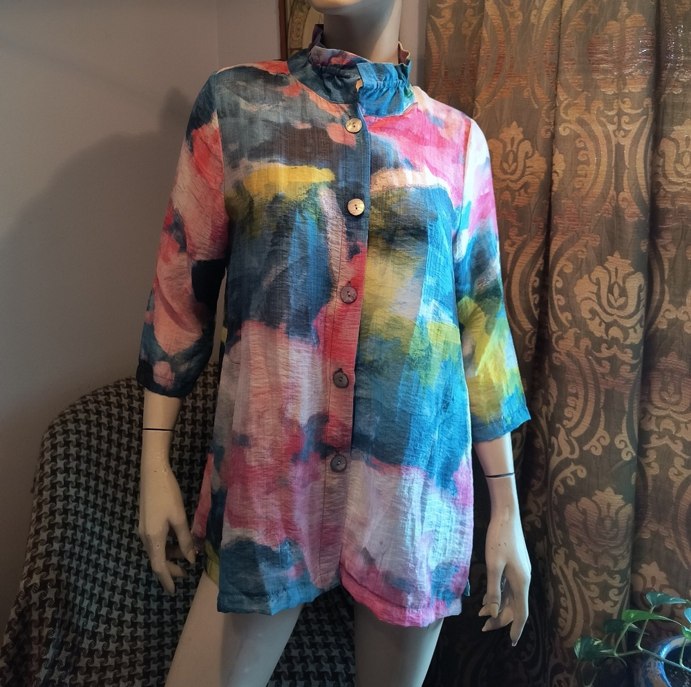 Terra SJ Apparel Top Watercolor Blouse